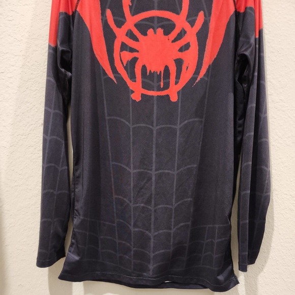 Miles Morales Spider-Man Men's Black and Red Long Sleeve Spider Graphic Tee - Picture 3 of 8